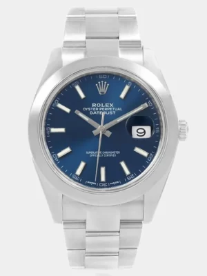 Rolex Blue Stainless Steel Datejust 126300 Men's Wristwatch 42 mm