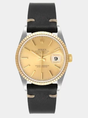 Rolex Champagne 18k Yellow Gold And Stainless Steel Datejust 16233 Automatic Men's Wristwatch 36 mm