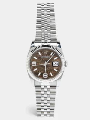 Rolex Bronze 18k White Gold Stainless Steel Datejust 116234-0158 Unisex Wristwatch 36 mm