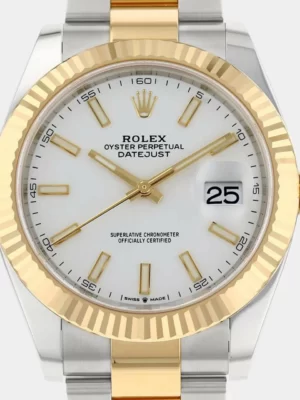 Rolex White 18k Yellow Gold And Stainless Steel Datejust 126333 Automatic Men's Wristwatch 41 mm