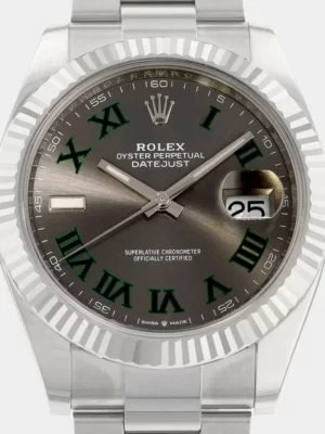 Rolex Grey 18k White Gold And Stainless Steel Datejust 126334 Automatic Men's Wristwatch 41 mm