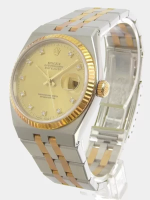 Rolex Champagne Diamond 18k Yellow Gold And Stainless Steel Datejust 17013 Automatic Men's Wristwatch 36 mm