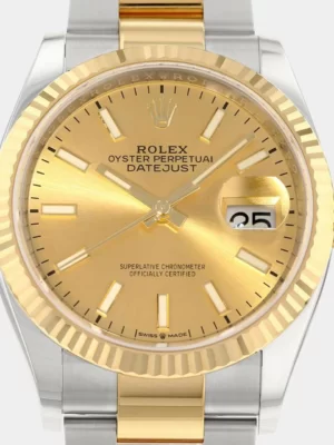 Rolex Champagne 18k Yellow Gold And Stainless Steel Datejust 126333 Automatic Men's Wristwatch 41 mm