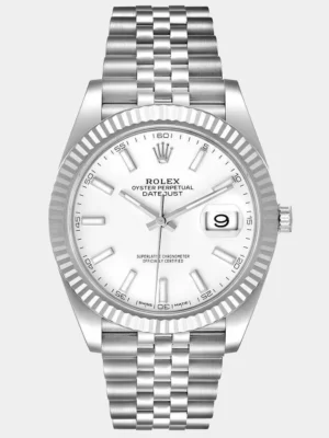 Rolex White 18k White Gold Stainless Steel Datejust 126334 Men's Wristwatch 41 mm