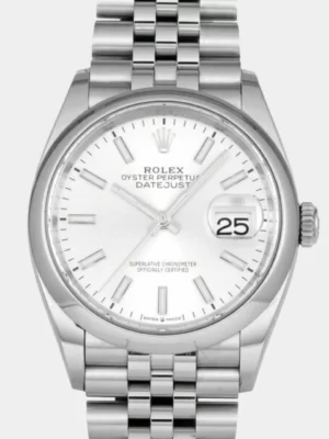 Rolex Silver Stainless Steel Datejus 126200 Automatic Men's Wristwatch 36 mm