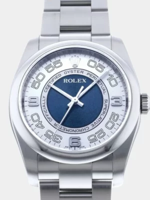 Rolex Blue Stainless Steel Oyster Perpetual 116000 Automatic Men's Wristwatch 36 mm