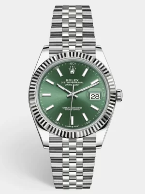 Rolex Mint Green Stainless Steel Datejust 126334 Men's Wristwatch 41 mm