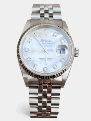 Rolex MOP 18K White Gold Stainless Steel Datejust 116234 Men's Wristwatch 36 mm