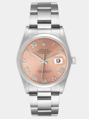 Rolex Salmon Stainless Steel Datejust 16200 Automatic Men's Wristwatch 36 mm