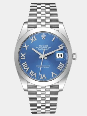 Rolex Blue Stainless Steel Datejust 126300 Automatic Men's Wristwatch 41 mm