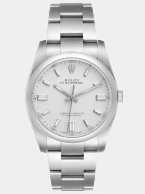 Rolex Silver Stainless Steel Oyster Perpetual 116000 Men's Wristwatch 36 mm