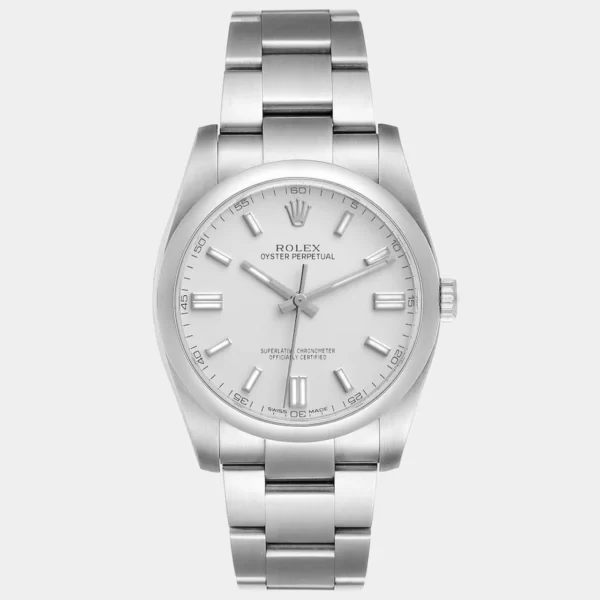Rolex Silver Stainless Steel Oyster Perpetual 116000 Men's Wristwatch 36 mm