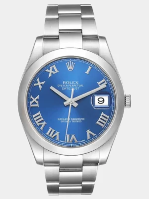 Rolex Blue Stainless Steel Datejust II 116300 Men's Wristwatch 41 mm