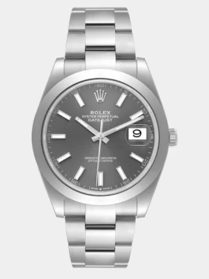 Rolex Grey Stainless Steel Datejust 126300 Men's Wristwatch 41 mm