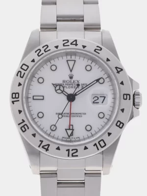 Rolex White Stainless Steel Explorer II 16570 Men's Wristwatch 40 mm