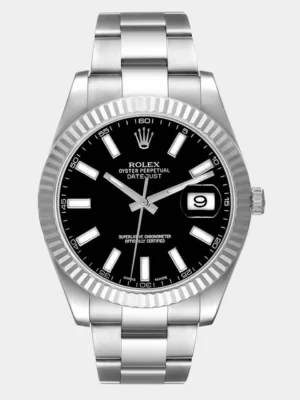 Rolex Black Stainless Steel Datejust II 116334 Men's Wristwatch 41 mm