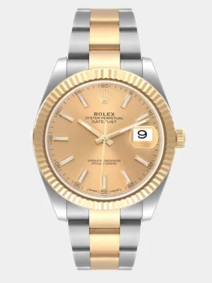 Rolex Champagne 18K Yellow Gold And Stainless Steel Datejust 126333 Men's Wristwatch 41 mm