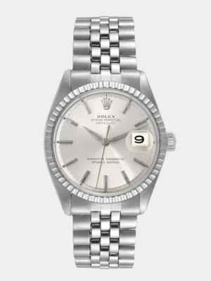 Rolex Silver Stainless Steel Datejust 1603 Men's Wristwatch 36 mm