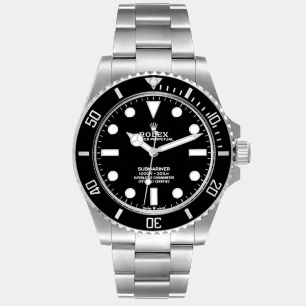 Rolex Black Stainless Steel Submariner 124060 Men's Wristwatch 41 mm