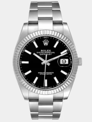 Rolex Black Stainless Steel Datejust 126334 Men's Wristwatch 41 mm