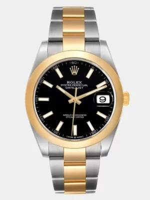 Rolex Black 18k Yellow Gold And Stainless Steel Datejust 126303 Men's Wristwatch 41 mm