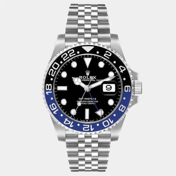 Rolex Black Stainless Steel GMT-Master II Batman 126710 Men's Wristwatch 40 mm