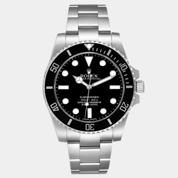 Rolex Black Stainless Steel Submariner 114060 Men's Wristwatch 40 mm