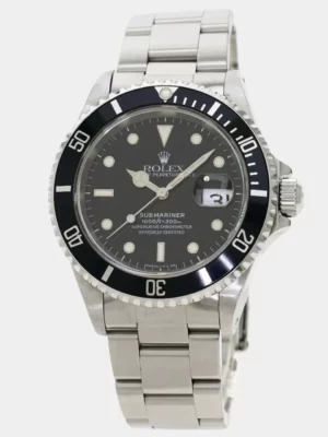 Rolex Black Stainless Steel Submariner 16610 Men's Wristwatch 40 mm
