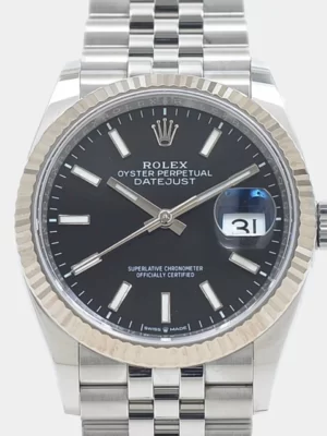 Rolex Black Stainless Steel Datejust 126234 Men's Wristwatch 36 mm