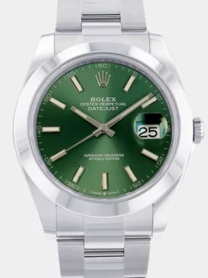 Rolex Green Stainless Steel Datejust 126300 Men's Wristwatch 41 mm
