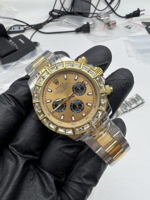 Replica Rolex Daytona Diamond Bezel Champagne Dial New8825034
