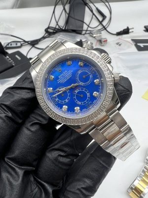 Replica Rolex Daytona Diamond Bezel Blue Dial Watch New8825036