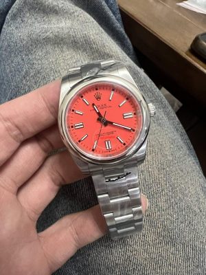Replica Rolex Oyster Perpetual Red Dial Steel Watches New8825049