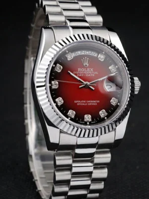 Rolex Day Date Polished Stainless Steel Two Tone Red Dial new8858034